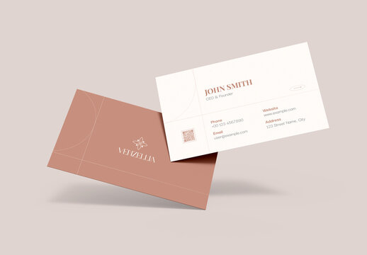 Elegant Business Card Design with Floral Logo
