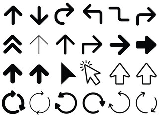 A collection of various arrow icons representing direction and navigation.