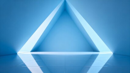Blue triangular space with reflection