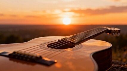 Guitar at Sunset