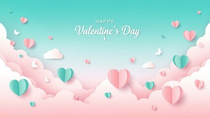Seamless pink background pattern featuring romantic hearts and floral illustrations for a Valentine's Day wedding card or celebratory holiday banner design