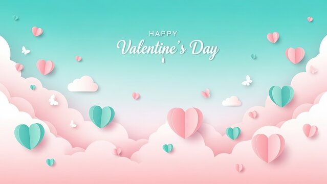 Seamless pink background pattern featuring romantic hearts and floral illustrations for a Valentine's Day wedding card or celebratory holiday banner design - Powered by Adobe