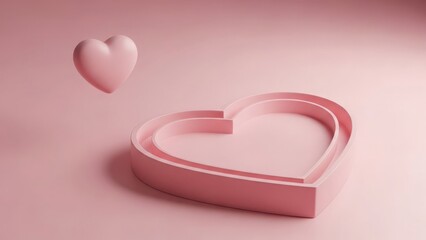 Pink heart shape isolated on white background