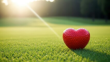 Red heart shape isolated on white background