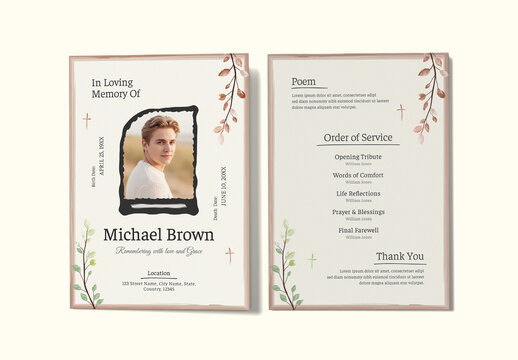 Elegant Funeral Program Event Flyer for Memorial Service