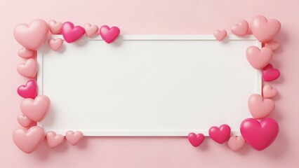Heart-shaped frame isolated on white background