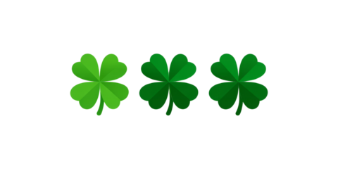 Minimalist shamrock vector illustration for luck and fortune concept.