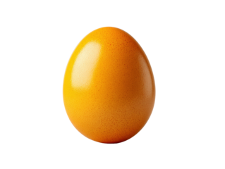 Vibrant Orange Egg Isolated on Gray Background 