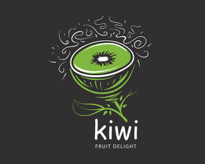 Creative vector kiwi fruit logo