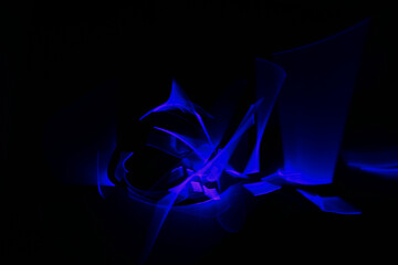 malerei blau schwarz licht