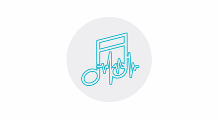 Musical note icon with an integrated audio soundwave pulse.