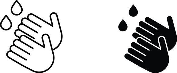 Obraz premium washing hands icon vector graphic illustration with white background flat hand made icon fill icon .