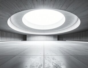 High-End Photography of a Gigantic Perfectly Smooth Dome Structure with a Single Intense Light Source at the Peak