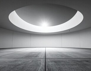 High-End Photography of a Gigantic Perfectly Smooth Dome Structure with a Single Intense Light Source at the Peak