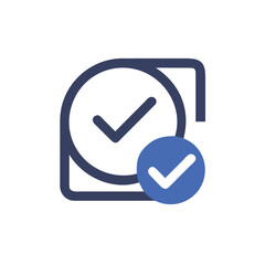 check mark icon on square internet button