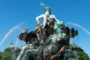 Nahaufnahme, Neptunbrunnen, Alexanderplatz, Berlin, Deutschland