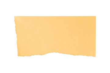 Ripped piece of yellow paper isolated over white background