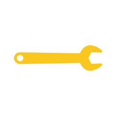 Simple yellow spanner icon