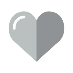 Gray heart icon with shiny effect