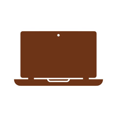 Simple brown laptop icon on white background