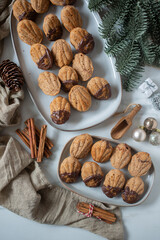 Gingerbread Chocolate cookies Madeleine for christmas