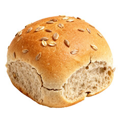 Fresh baked wholegrain bread roll topped with oat and seed. delicious and wholesome food for healthy meal
