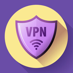 VPN wi fi shield icon vector. Virtual Private Network icon. Internet Security VPN Concept Icon
