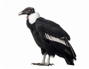 Photo of a condor isolated on a white background. Majestic large vulture, ideal for wildlife, nature, and bird photography projects