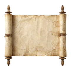 Old Parchment Scroll with Wooden Rollers