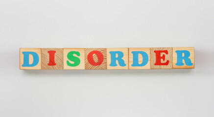 Colorful alphabet blocks displaying disorder