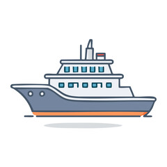 Obraz premium Luxurious Yacht Illustration: Sleek Design for Water Travel and Luxury Vacations.