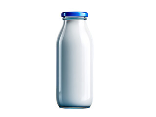 Milk Bottle on Blue Background