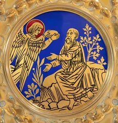 Wandcirkels plexiglas Jezus Christus VIENNA, AUSTIRA - JUNI 18, 2021: The  detail of  on the tabernacle the Herz Jesu church from 19. cent.  © Renáta Sedmáková