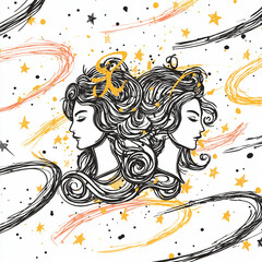 双子座。星占い。星座。神話