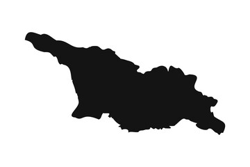 Black and White Georgia Simple Map