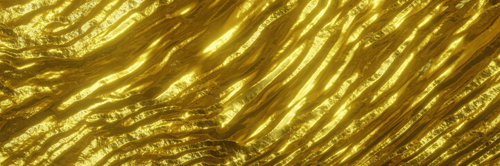 Abstract gold background. Wavy golden texture