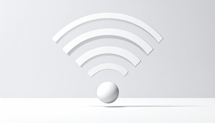A white wireless internet symbol floating on a gradient background