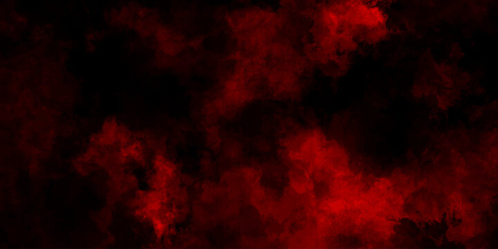 Dark red powder explosion cloud on black background. Abstract red and black grunge texture smoke. smoke fog misty texture overlay on dark black. paranormal red mystic smoke, clouds for movie.