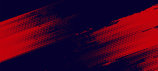 Halftone dots red and blue color pattern gradient grunge texture background. Dot pop art comic sport style vector illustration. grunge vector dots