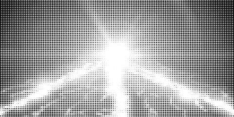 Halftone dots lightning explosion pop art comic background. Vector Illustration