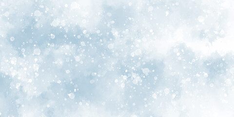 Obraz premium Abstract blue sky watercolor background. light blue bokeh glitter background on blurred texture. watercolor stain with hand paint pattern on blue splash with canvas. beautiful blue sky with cloud.