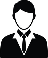 businessman silhouette vector icon on transparent background