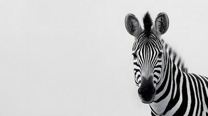 Obraz premium Striking Black and White Zebra Portrait - A Captivating Wildlife Study.