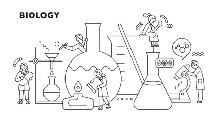 Obraz premium Scientists conduct experiments in a laboratory with scientific equipment.