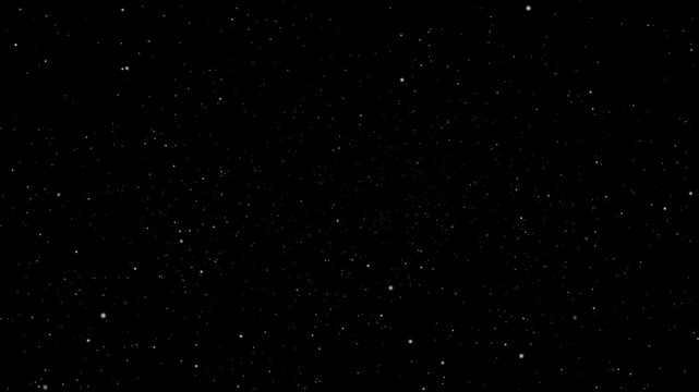 falling stars loop, realistic snow fall seamless loop animation. Falling snowflakes isolated on black background. Looping snow flakes falling matte on black background