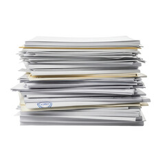 Stack of Papers Documents Files Black Background
