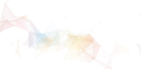 Abstract geometric background with connecting dots and lines with low poly triangle shapes. Polygonal Mesh Background Vector design digital technology concept Global network connection data structure.