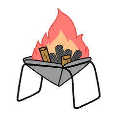 焚き火台のイラスト