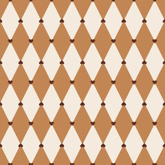 Seamless vector pattern with geometric diamonds with small hearts accents