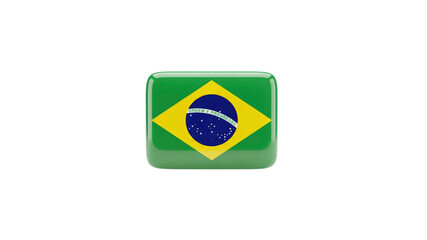 Brazil flag square badge